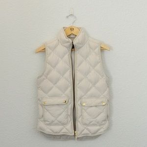 J Crew Off White/Cream Puffer Vest